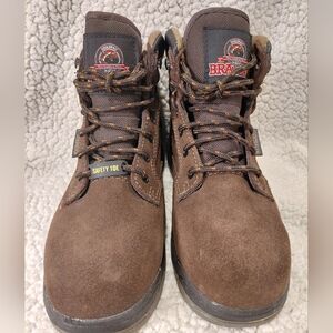 BRAHMA Brown Boots 6". Waterproof, Steel Toe, Lace-up Boot. Women 6